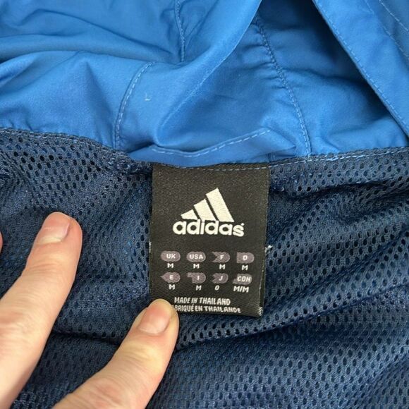 Royal blue pullover Adidas windbreaker rain coat - Picture 4 of 5